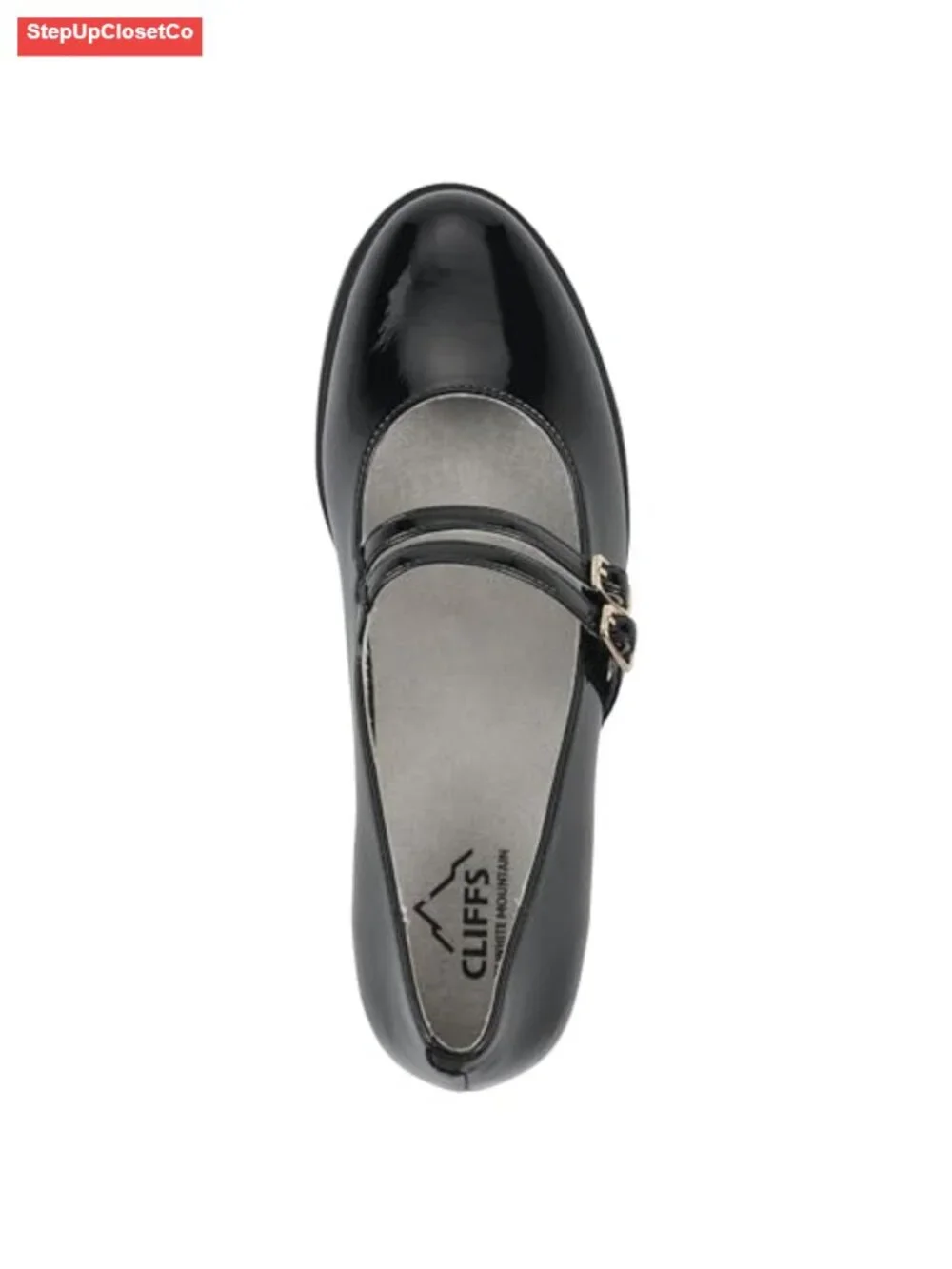 Hunta Double-Strap Mary Jane Pump with Low Block Heel